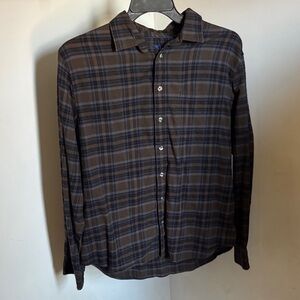 Apt. 9 Men's Brown and Blue Plaid Shirt
